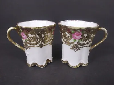 Buy NORITAKE ROYAL CROCKERY Hand Painted Porcelain Tea Chocolate Demitasse Cups • 21.32£