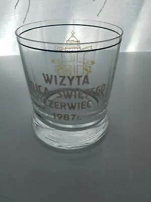 Buy Set Of 4 Heavy Bottomed Glass Tumblers Pope John Paul II Visit To Poland 1987 • 49.99£
