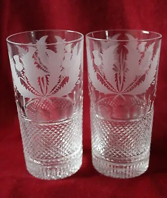 Buy Edinburgh Crystal Thistle Pattern - Pair Of Highball Glasses • 245£