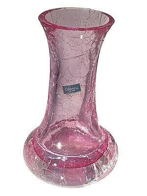 Buy Caithness Pink Glass Crackle Effect Vase • 5£