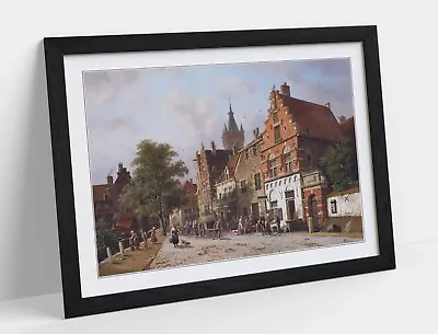 Buy Adrianus Eversen, A View In Delft -framed Wall Art Poster Print 4 Sizes • 37.99£
