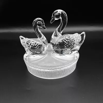 Buy Vintage RCR Royal Crystal Rock Lead Crystal Glass Swans Ice Ornament Figurine • 14£