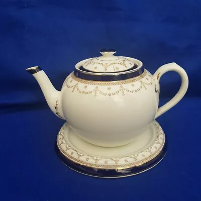 Buy Vintage Alfred Meakin Bleu De Roi Tea Pot And Stand • 24.99£