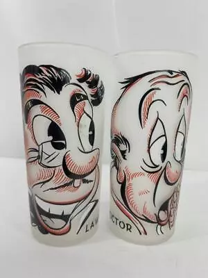 Buy Vintage Collectible Glass Lawyer Doctor Frosted Drinking Glasses 30s-50s 6  Rare • 17.91£