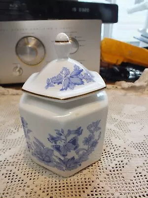 Buy Aynsley Cottage Blue Bone China Lidded  Pot. • 9.99£