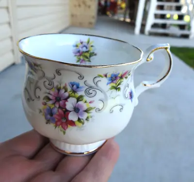 Buy Vintage Queens Rosina Bone China Tea Cup Rose Anemone Daisy Bouquets Gold Gilded • 14.20£