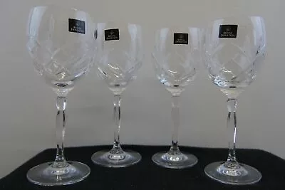 Buy Set Of 4 Royal Doulton Crystal Wine Glasses With Facetted Stems • 35£