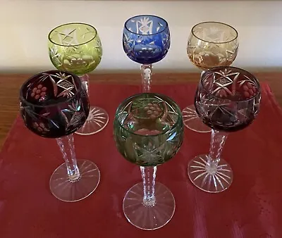 Buy Bohemian Cut-To-Clear Colorful Crystal Goblets Set Of 6 • 360.19£