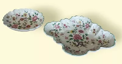 Buy 2 Vintage Old Foley Dishes  By James Kent In 'Chinese Rose' With Bird Print • 25£