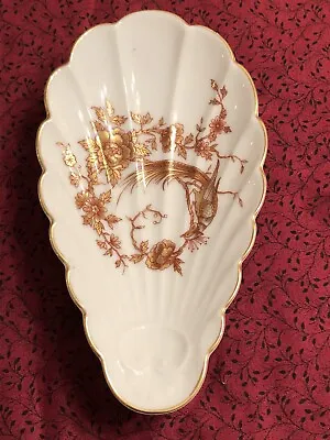 Buy Elegant Limoges France Red Gilt Bird Of Paradise Floral Scallop Oyster Dish EUC • 14.14£
