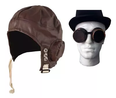 Buy New Aults 1940's Fancy Dress Biggles Pilot Aviator Hat With Pilot Glasses Airman • 9.99£