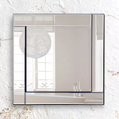 Buy Bevelled Venetian All Glass Square Art Deco Wall Mirror 60cm X 60cm • 49£