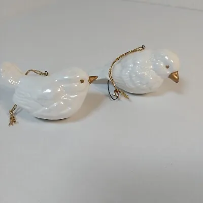 Buy Bone China Miniature Bird Christmas Tree Ornament Figurines Pair  • 13.28£