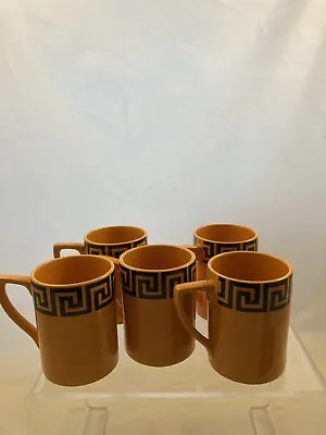 Buy Portmeirion 1967 Greek Key Orange Black Coffee Cups Cans • 8£