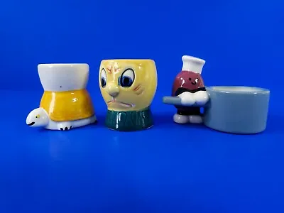 Buy Vintage Ceramic  Egg Cups Carlton Ware Chef, Tortoise And Face • 15£