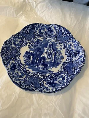 Buy Vintage George Jones & Sons - Blue & White  Abbey 1790 - Cake Plate • 10£