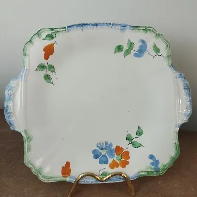 Buy Antique 1930s Art Deco, Alfred Meakin, Floral Cake Or Sandwich Serving Plate • 5.95£
