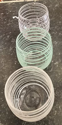 Buy Next Glass Swirl Tealight Candle Holders Set - Striped, White/pink/green, Vgc!! • 0.99£