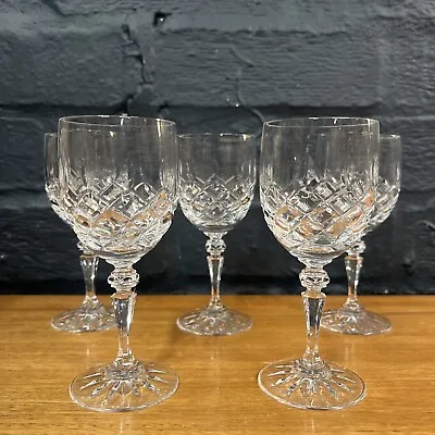 Buy Vintage Set Of 5 GALWAY Crystal Small Wine Glasses 14.2cm B188 • 59.99£