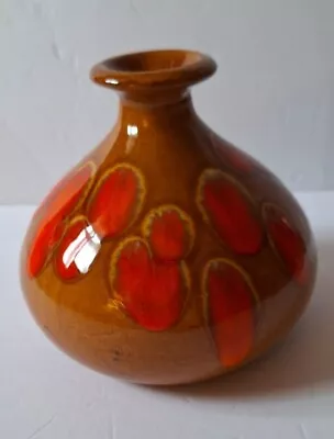 Buy Vintage Bar Harbor Maine Pottery Vase Brown Orange Drip Glaze 5.5 In.-V4 • 28.80£