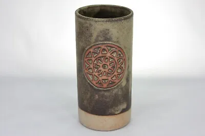 Buy Vintage Tremar Pottery Raised Flower Cylinder Vase • 18£