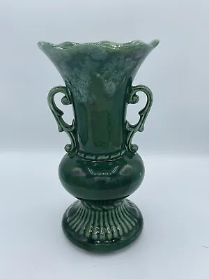 Buy Beautiful Green PotteryVase With Gorgeous Glaze In Art Deco Style • 49.73£