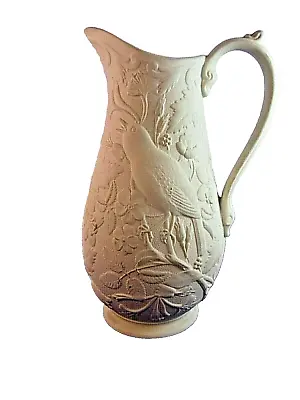Buy Portmeirion Porcelain Heritage Collection Embossed Parian Ware Jug.Birds.20cm • 9.95£