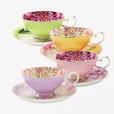 Buy Teacup And Saucer Set, English Teasets, Floral Design • 60.36£
