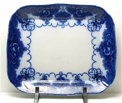 Buy Early 19th Century Flow Blue Rectangular Charger • 55£