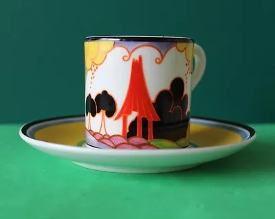 Buy Clarice Cliff Coffee Cup & Saucer  Summerhouse . Unboxed. • 10£