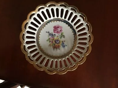 Buy Vintage Dresden China Floral China Plate (10 Marking) • 14£