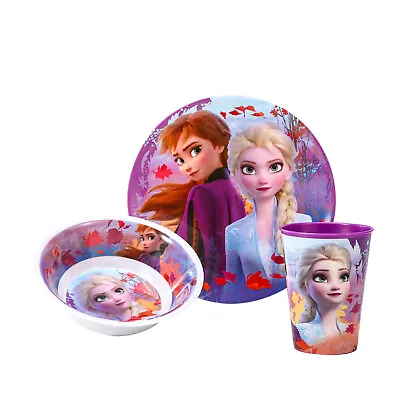 Buy Disney Frozen Kids Childrens 3pcs Breakfast Dinner Set Plate, Bowl & Cup • 9.99£
