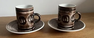 Buy Vintage Cinque Ports Pottery The Monastery Rye 2 X Coffee Cups & Saucers • 10.88£