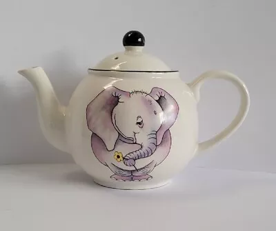 Buy Arthur Wood Back To Front Ceramic Elephant Design White One Pint Globe Teapot • 15.99£