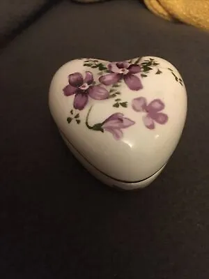 Buy Hammersley Vintage Floral Heart Shaped Trinket Box Fine Bone China • 4£