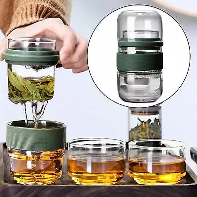 Buy Travel Tea Set Glass Teapot Teacup Set For Travel Gifts Green • 17.08£