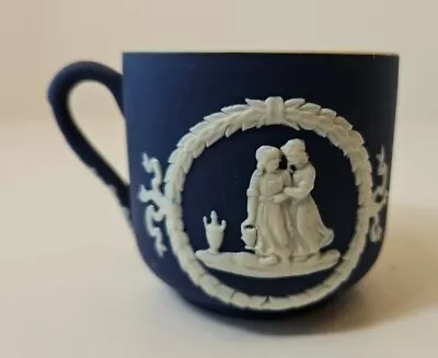 Buy Antique Wedgwood Dark Blue Jasperware Tea Cup Mug 19th Century  ADAM  On Bottom • 27.76£