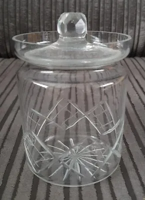 Buy Vintage Clear Cut Glass Container With Lid - Some Scratches, Still Pretty  • 3.49£