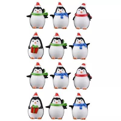 Buy  12 Pcs Mini Christmas Ornaments Miniature Animal Penguin Dining Table • 12.65£