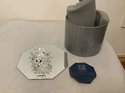 Buy SWAROVSKI Silver Crystal 7630 050 Retired Hedgehog With Whiskas Ornament Box • 34£