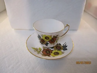Buy SUTHERLAND Bone China Cup And Saucer Staffordshire England Floral Pattern • 9.46£