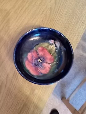 Buy 11 CMS Diameter MOORCROFT BOWL/DISH With Pansy Flower • 4.70£