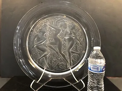Buy 16” Lalique Crystal Côte D’Or Three Nudes Nymphs Charger Plate 15 Lbs W/Stand • 1,184.04£