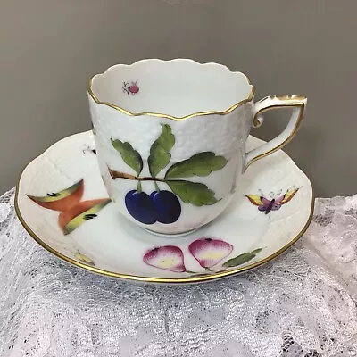 Buy Vintage Herend Fine Bone China Hand Painted Demitasse Cup And Saucer Pristine • 90.98£