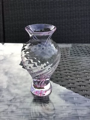 Buy Caithness Pink Swirl Glass Bud Vase. Vintage Scottish Scotland Vase • 7.99£