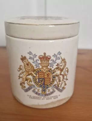 Buy Vintage Coronation 1953 Lidded Jar - Sandland Ware Hanley Staffordshire England  • 15£