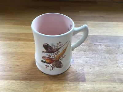 Buy Vintage Axe Vale Devon Pottery Large Mug Pheasants Pink Interior • 2.75£