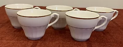Buy 5 Vintage J & G Meakin Classic White Ironstone Tea Cups • 4£