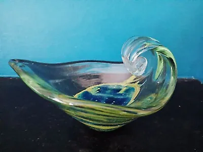 Buy Beautiful Small Mdina Aladdin's Lamp Shape Art Glass Bowl / Basket C1970's • 2.99£