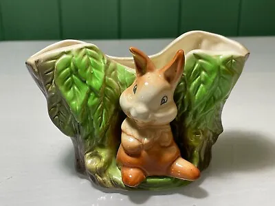 Buy VINTAGE EASTGATE WITHERNSE FAUNA POTTERY TREE STUMP WITH RABBIT BUD VASE No.27 • 9.99£